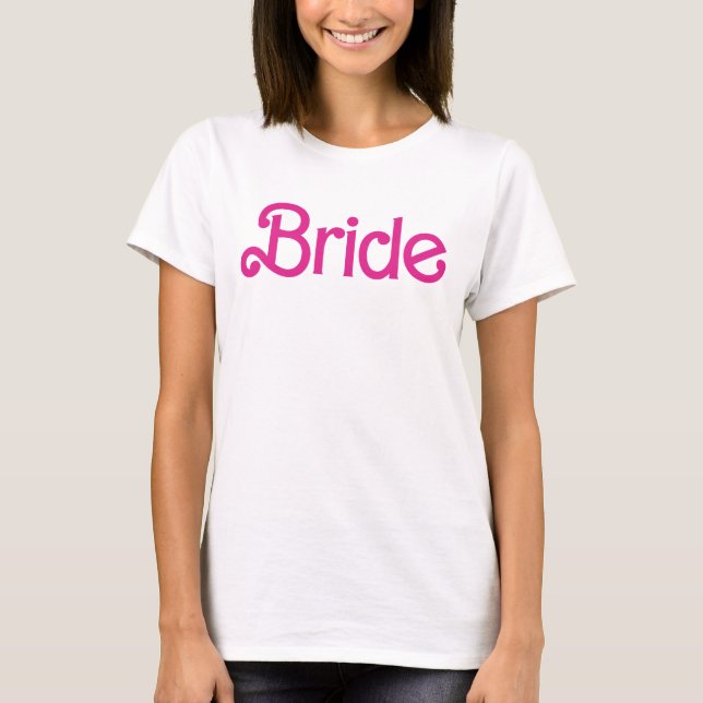 T-shirt Mariée rose fille (Devant)