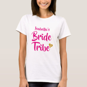T-shirt Mariée Tribe Gold Date Coeur Personnalisé