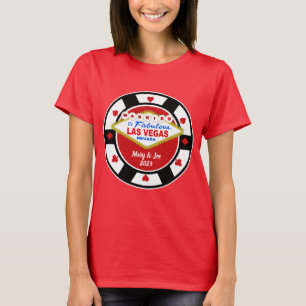 T-Shirt Mariés à Vegas Poker Chip