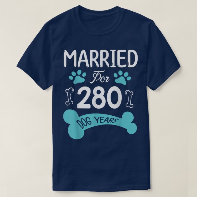 T-shirt Mariés depuis 280 ans de chien 40e anniversaire de (Design devant)