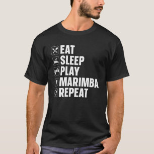 T-shirt Marimba Manger Le Sommeil Jouer Marimba
