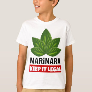 T-shirt Marinara Gardez-le Feuilles de Basil Légal