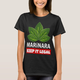 T-shirt Marinara Gardez-le Feuilles de Basil Légal
