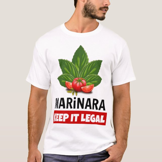 T-shirt Marinara Gardez-le légal Basil Tomates Feuilles (Devant)