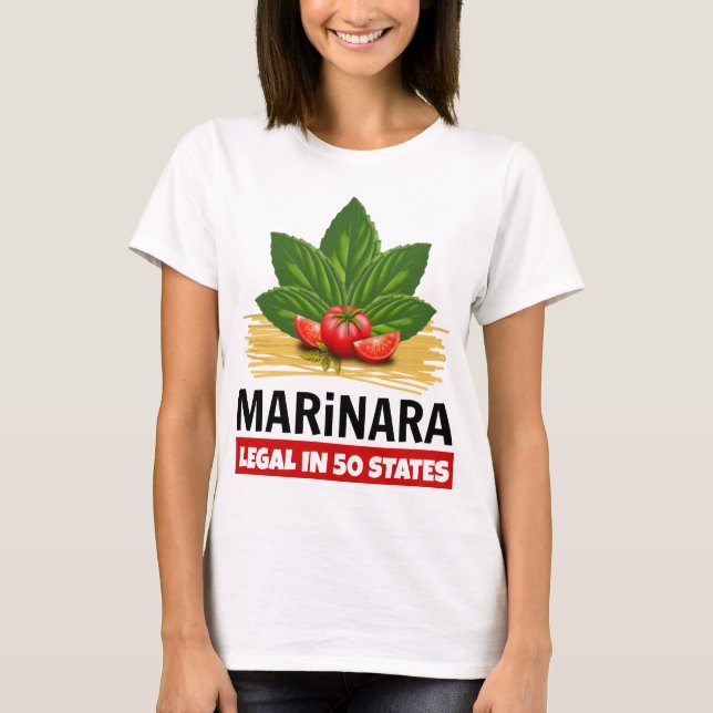 T-shirt Marinara Légal dans 50 Etats Basil Tomate Spaghett (Devant)