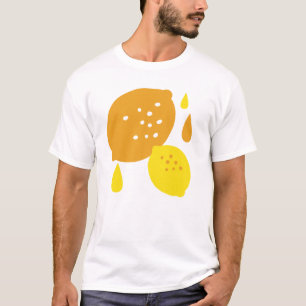 T-shirt Marine Blue Lemon Art - Refresh Citrus Design
