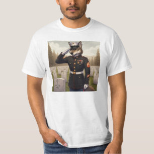 T-shirt Marine Corps Wolf saluant