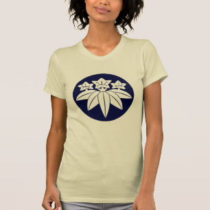 T-shirt Marine Orientale Bleu Kamakura Minamoto Japon Mon