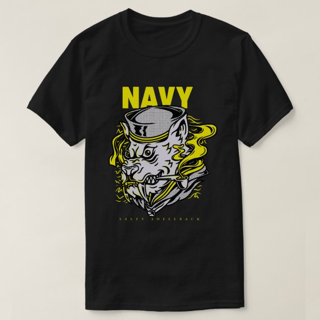 T-shirt Marine Shellback Salty Shellback (Design devant)