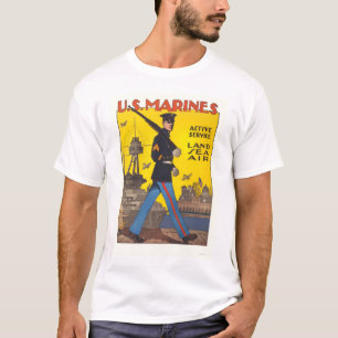 T-shirt Marines - service actif - terre, mer, air