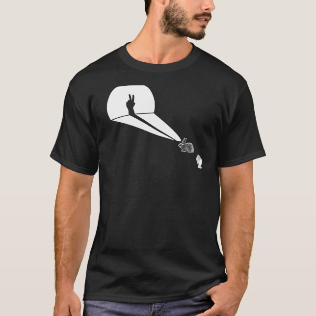 T-shirt Marionnette de marionnette à l'ombre du lapin en s (Devant)