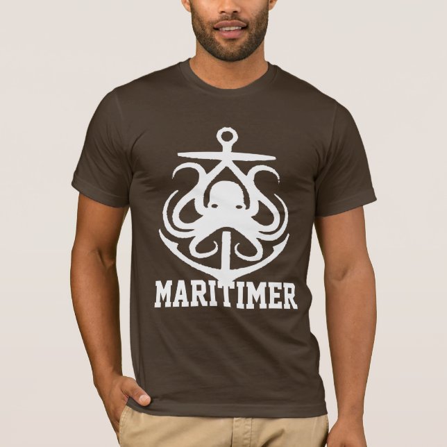 T-shirt Maritimer Ancre pieuvre chemise marine (Devant)