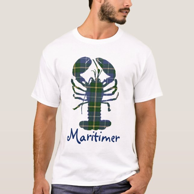 T-shirt Maritimer Nova scotia tartan shirt homard (Devant)