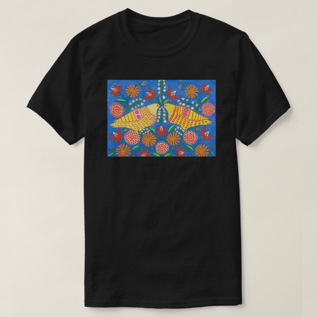 T-shirt Mariya Prymachenko Pigeons 1968 (Design devant)