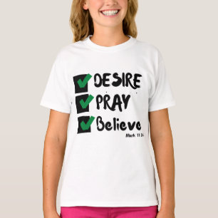 T-shirt Mark 11:24 KJV Bible Ecriture de fille