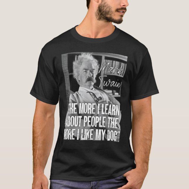 T-shirt Mark Twain Citation Apprendre À Propos Des Gens Pl (Devant)