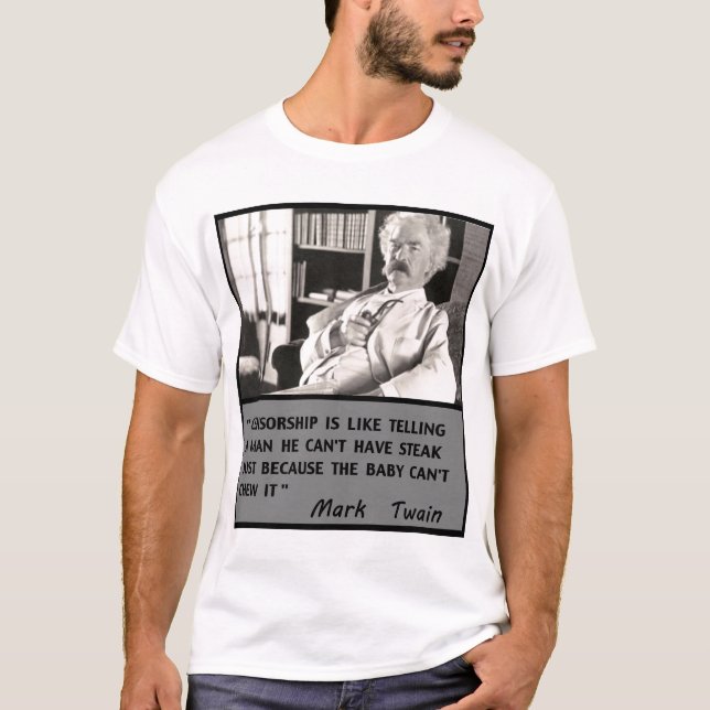 T-shirt Mark Twain contre la censure (Devant)