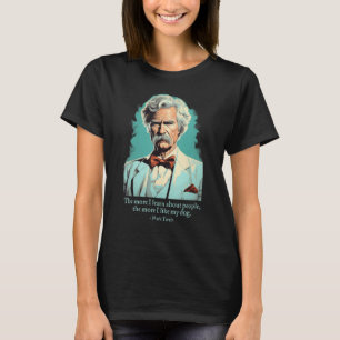 T-shirt Mark Twain Dog Cite American Literature Writer