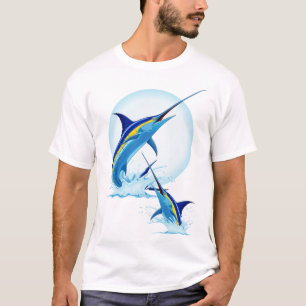 T-shirt Marlin Bleu Jaillissant de l'Océan