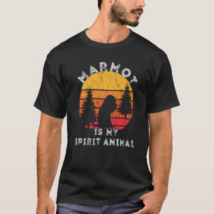 T-shirt Marmot Spirit Animal Rodent Groundhog Retr Vintage