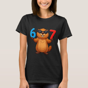 T-shirt Marmotte Six Sept Dégoulinade 67 Mème Drôle 6-7 Ma