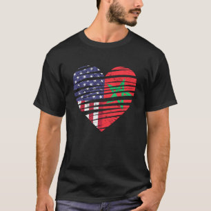 T-shirt Maroc American Gros Coeur USA Patriot Heritage