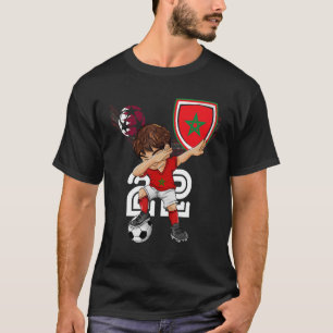 T-shirt Maroc Dabbing Soccer Boy Football drapeau marocain