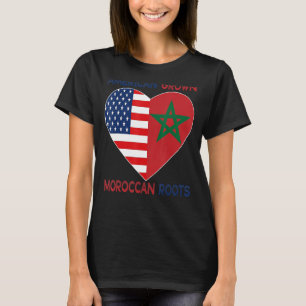 T-shirt Maroc Drapeau américain Amour marocain Maroc Moo