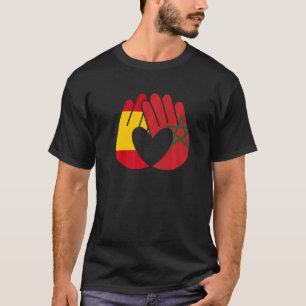 T-shirt Maroc Drapeau Espagne Drapeau Amitié Fraternité Ha
