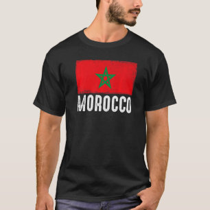 T-shirt Maroc Drapeau Football Vintage Ventilateur de foot