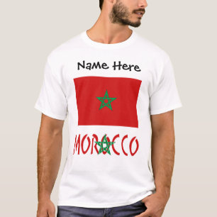 T-shirt Maroc Drapeau Marocain Nom Personnalisé 