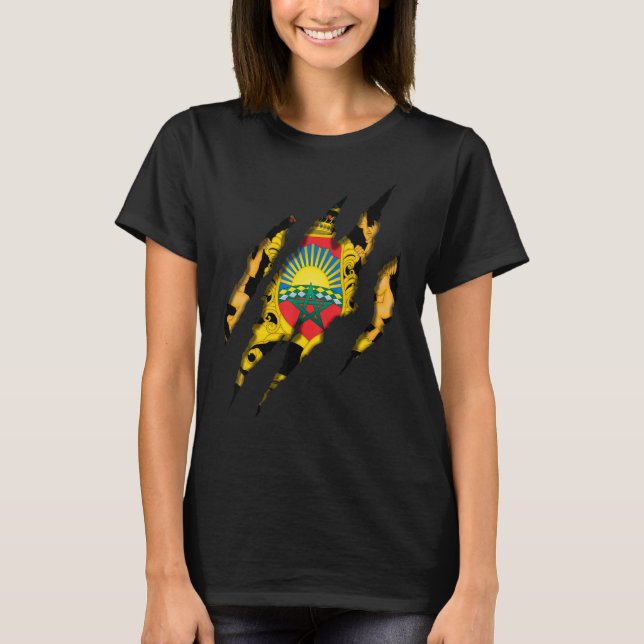 T-shirt Maroc Emblème Marocain Maghreb Watani Football Te (Devant)