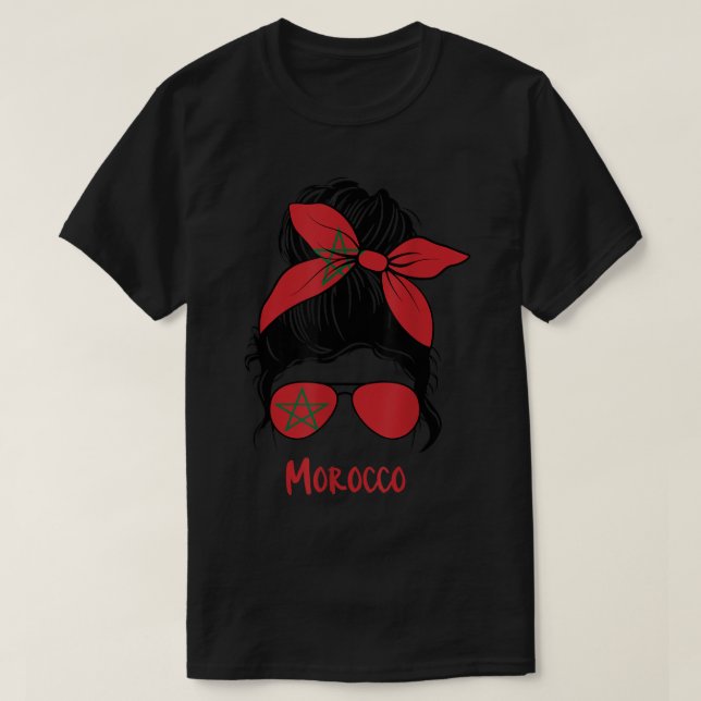 T-shirt Maroc Fille Marocaine fille Maroc drapeau femme (Design devant)