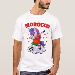 T-shirt Maroc Football Dabbing Unicorne Football Marocain