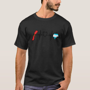 T-shirt Maroc Honduras Drapeau Maroc Honduras Heartbeat