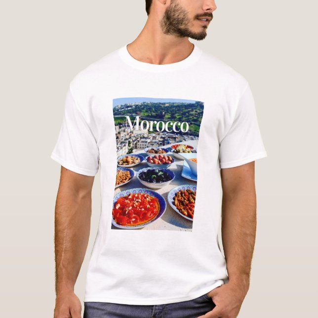 T-shirt Maroc| Marocain| Cuisine marocaine| Voyage au Maro (Devant)