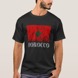 T-shirt Maroc Vintage Marocain Drapeau Marocain Racines Ma