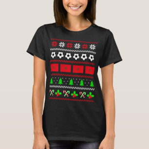 T-shirt Marocain Drapeau Football Laide Chandail de Noël M