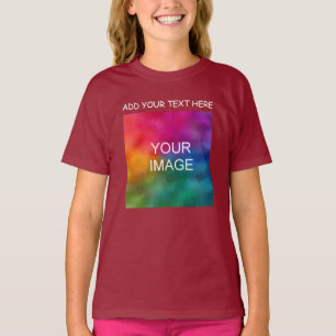 T-shirt Maroon Custom Ajouter Votre Texte Filles Modèles p
