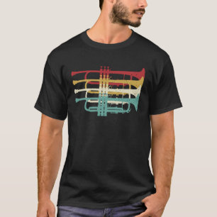 T-shirt Marquage Bande Trumpet Player Retro Design