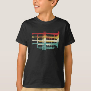 T-shirt Marquage Bande Trumpet Player Retro Design