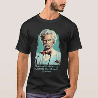 T-shirt Marque amusante Twain American Humoriste Mets Stat