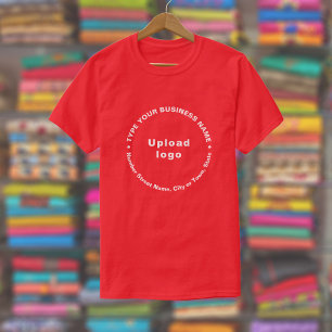 T-shirt Marque commerciale en Motif rond texte sur rouge
