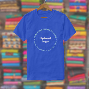 T-shirt Marque commerciale en Motif rond Texte sur Royal B