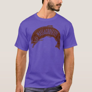 T-shirt Marque de mots du Massachusetts Fish