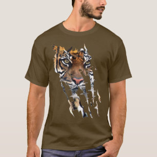 T-shirt Marques de frottement du visage du tigre du Bengal
