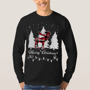 T-shirt Marraine Élan Buffalo à carreaux rouges de Noël as