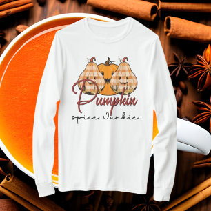 T-shirt marrant citrouille épice junkie automne saisonnier