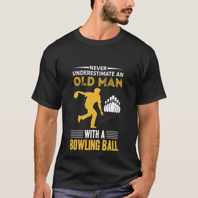 T-shirt marrant vieux homme bowling sport mot art (Devant)