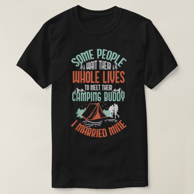 T-shirt Married Camping Buddy  (Design devant)